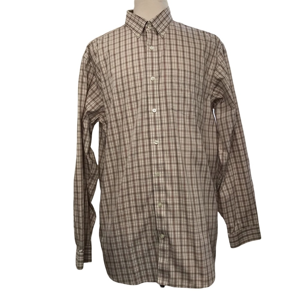 Eddie Bauer Button Up Shirt Men’s Size TXL Multicolor Plaid Long Sleeves Relaxed